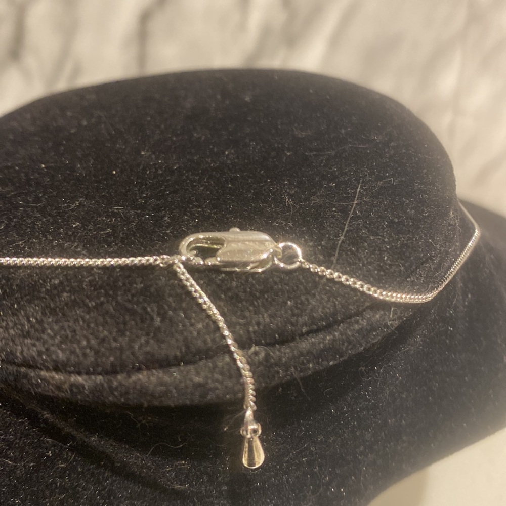 Elegant CZ Triangle Pendant Necklace - Picture 6 of 7